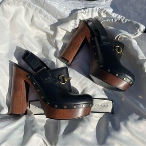 Gucci Amstel Horsebit Platform Mule 37 1/2